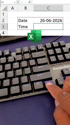 Date and Time Shortcuts Key in Excel #computer #shorts