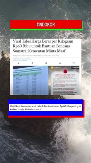 Kementan beras Rp 60 ribu per kg ke korban banjir, kini minta maaf #news #keretabaru #beritaterkini