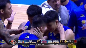 1.1M views · 10K reactions | FOR THE WIN  Calvin Oftana was left wide open and delivered the dagger, sealing the championship for TNT Tropang Giga against Barangay Ginebra San Miguel in the PBA Season 49 Commissioner’s Cup Finals! #PBASeason49 #PBAFinals #PBAAngatAngLaban #OneSports | One Sports | Facebook