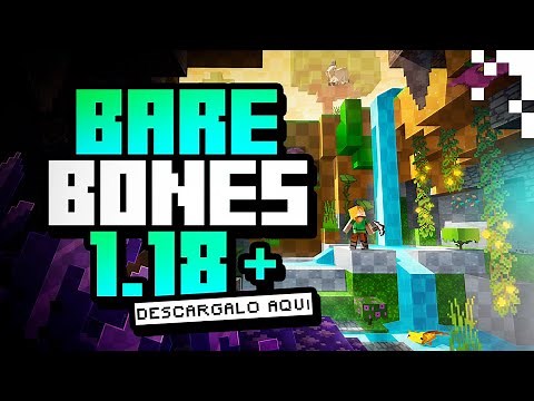 🥗El MEJOR TEXTURE PACK para MINECRAFT 1.18 "BARE BONES" BARE BONES Texture Pack 🍅BAREBONES