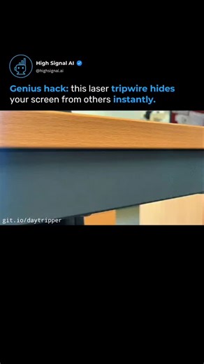 AI Updates & News • Technology • Artificial Intelligence on Instagram: "This simple DIY laser tripwire using a Raspberry Pi and an optical sensor protects your computer privacy. A narrow beam of light is aimed across your desk. The moment someone walks into it, the system detects the interruption and instantly triggers a preset action like locking the screen or hiding what's on display. This small gadget shows how low-cost electronics can improve privacy in shared spaces, offices, or public work