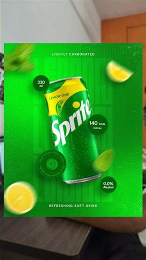 Sprite Style Poster Design 🍋 Refreshing Ad Concept