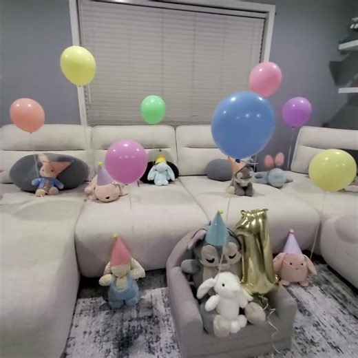 Setting up Liams 1st birthday surprise