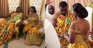 John Dumelo singing for his wife, Mawunya at their traditional wedding