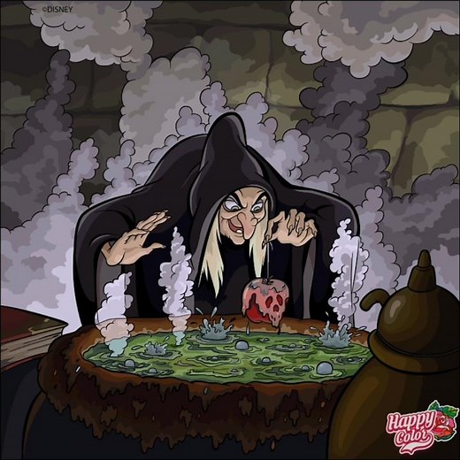 Happy Color Speedpaint: Snow White and the Seven dwarfs (1937) Making an Poison Apple scene #2