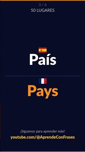 50 plazas en Francés | Español → Francés | Aprende Francés