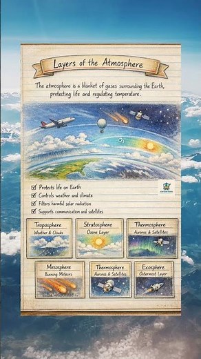 Layers of atmosphere #atmosphere #layersofatmosphere #ozone #gkfacts #geography #sst #gk #trending