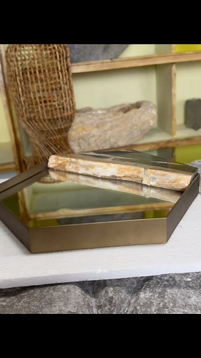 2K views · 14 reactions | ✨ AVAILABLE NOW – LUXURY MIRROR ✨ Unique designer mirror with a brass-color metal frame, decorated with a real piece of petrified wood. Handcrafted, elegant, and truly premium – a perfect highlight for any modern interior. In stock and ready to ship. ✨ #luxurydecor #petrifiedwood #mirror #brassframe #handcrafted #natureartdesign #premiuminterior #tiktokshopping #naturalmaterials #designinspiration | Nature Art Design | Facebook