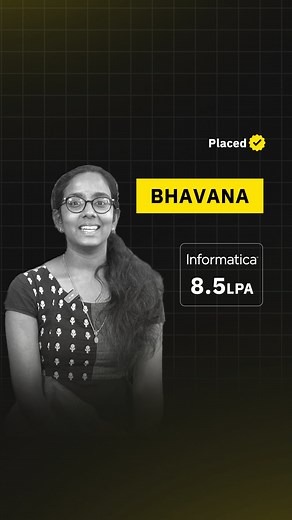 KodNest on Instagram: "We are happy to announce that Bhavana has secured her dream job at Informatica with an impressive package of 8.5 LPA. Bhavana will be sharing her journey and success story in an inspiring testimonial video. Stay tuned! . . . . . . #dreamjob #placements #codewithkodnest #kodnestplacements #informatica #highpackage #kodnest"