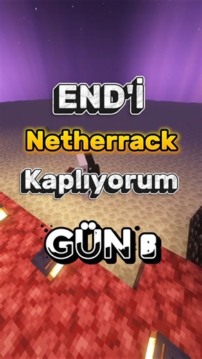Minecarft End'i NETHERRACK ile Kaplıyorum Gün 6#minecraft #shorts#minecraftama