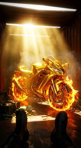 DESPERTAR DA NINJA DE OURO: Poder e Fogo no Oceano! 🌊🔥🏍️ #shorts #pov #motorcycle