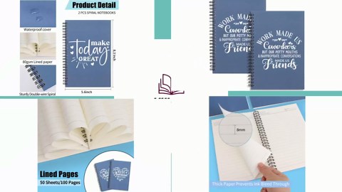 Encouraging Gift You Can Do It 2PCS Lined Spiral Notebook Journal Inspirational Writing Notebook Graduation Gift For Student New Job Gift(Spiral-2Pcs You can do it)