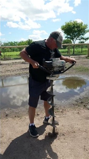 This Auger Makes It Easy #diyprojects #worksmarter #backyardprojects
