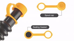 Gas Can Spout Replacement 3 Kits, Gas Can Nozzle Replacement Set for most 1/2/5 Gallon Gas Cans, Upgraded Fuel Tank Spout with Flexible Nozzle, Vent Cap, Thick Rubber Pad, Spout Cover, Black