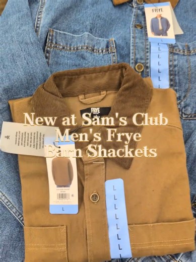 📍Phoenix, AZ Brand new Frye men’s barn shackets just landed at Sam’s Club! 👀 Available in denim & tan with a corduroy collar detail — the perfect layer for the season. 🍂✨ In-store & online now — stylish, warm & affordable! #samsclubclothing #samsclubclothes #samsclubfashion #frye #mensfashion