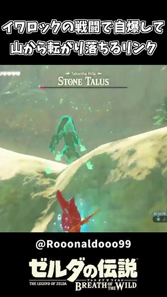 【ブレワイ】イワロックとの戦闘で山から転がリンクｗｗ【ゼルダの伝説 ブレス オブ ザ ワイルド】