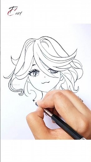 Cute Anime Girl Pencil Drawing 😍❤️ | Easy Sketch Tutorial #shorts