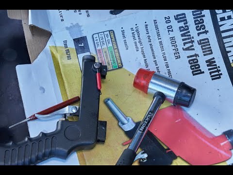 Harbor Freight Gravity Feed Soda Abrasive Blast Gun Modification Fix - Central Pnuematic 95793