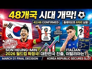 2026 월드컵 확정 국가 & 플레이오프 일정 / 2026 북중미 월드컵 본선 진출국 총정리, 티켓 6장,손흥민,이강인,축구국가대표팀,FIFAWorldCup 대한민국 상대는 누구?