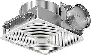 Bathroom Exhaust Fan White Ceiling Mount Ventilation Fan 150-160 CFM 1.2 Sones 6 Inches Duct Energy-Saving Bathroom Ventilation and Exhaust Fan