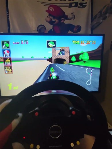 MarioKart64 with Thrustmaster TS-WX and TSS+ handbrake. On next level racing GT Lite pro.