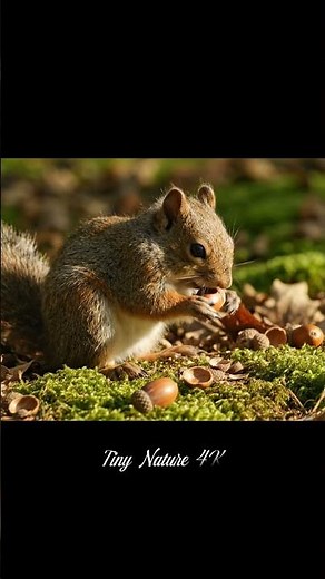 Squirrel’s Nut Feast in Autumn Forest | Ultra 4K Wildlife Close-Up