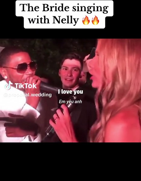 Bride Singing with Nelly at Wedding Reception