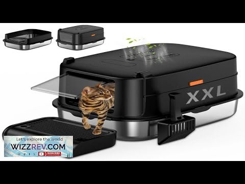 Stainless Steel Cat Litter Box with Lid XXL Enclosed Cat Litter Box