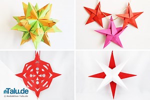 Papiersterne basteln - Vorlagen und Anleitungen zum Falten