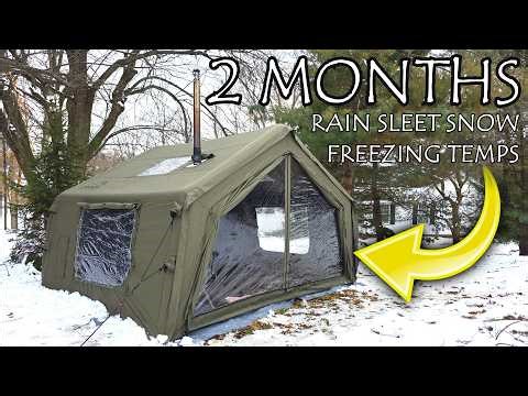 I LEFT MY INFLATABLE TENT UP FOR 2 MONTHS in RAIN SLEET SNOW HAIL & HIGH WINDS & This is the result