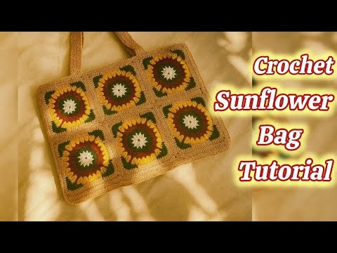Crochet sunflower bag tutorial| @knititwithkoushalya