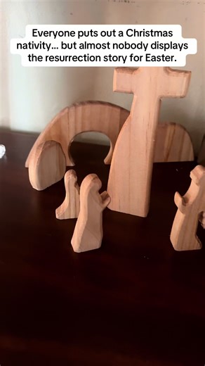 This wooden Easter resurrection scene is a beautiful way to celebrate the true meaning of Easter. Featuring the empty tomb, stone rolled away, angels, and Mary, this handcrafted style wooden resurrection display brings the story of the resurrection into your home in a simple and meaningful way. It’s perfect as Easter decor for your table, mantle, or shelf and makes a thoughtful gift for anyone who wants to keep Christ at the center of Easter. If you decorate with nativity sets at Christmas, this