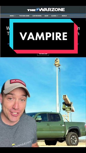 The VAMPIRE system, turn any truck into a technical. It’s all packaged on one pallet, can be assembled in two hours and comes with a high definition camera/laser designator and rocket pod. #military #technical #missile #greenscreen