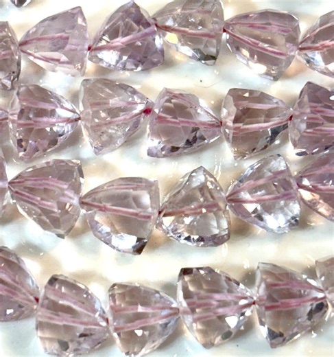 Amethyst Faceted Triangle Trillion 4 Beads Lavender Amethyst 7-8mm Gemmy - Etsy