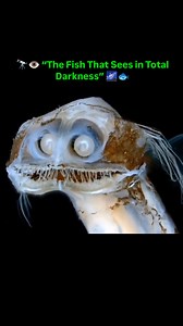 Meet the Telescopefish, a deep-sea marvel! Living thousands of meters below the ocean surface, this strange fish has giant tubular eyes that work like night-vision goggles, helping it spot prey in the pitch-black waters. With a transparent body and a mouth that can gulp down fish nearly its own size, the telescopefish is one of the ocean’s most mysterious hunters. #scientistafghan #telescopefish #ocean #deepsea #new #creature #viral | Scientist Afghan