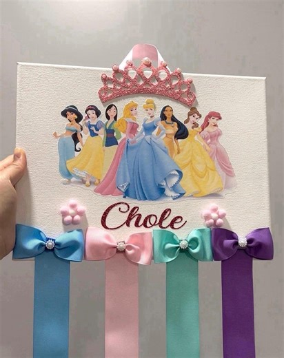 Personalized Disney Princess Bow Holder, Hair Bow Holder, Hair Bows, Girl Nursery Décor, Headband Holder, Bow Organizer, Mermaid Bow Holder - Etsy