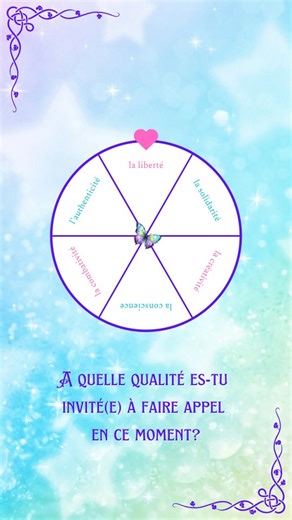 ✨️ 𝑪𝒉𝒓𝒊𝒔𝒕𝒆𝒍𝒍𝒆 𝑨𝒓𝒐𝒏𝒅𝒆𝒂𝒖 | 𝑨𝒔𝒕𝒓𝒐𝒍𝒐𝒈𝒖𝒆 𝒆𝒕 𝑨𝒖𝒕𝒓𝒊𝒄𝒆 💫 on Instagram: "✨️💫 A quelle qualité es-tu invité(e) à faire appel en ce moment ? ✨️💫 . ✨️ Pour le découvrir, rien de plus simple! Fais tourner la roue, fais une capture d'écran et file voir dans ta galerie le message qui t'est délivré! . ✨️ N'hésite pas à partager ce post en story ou via la fonction Repartage d'instagram 😊 Et viens partager en commentaires la qualité qui est ressortie et ce qu'elle t'inspir