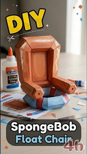 Just 1 Hour to build this from paper! 😱 #diy #papercraft #spongebob