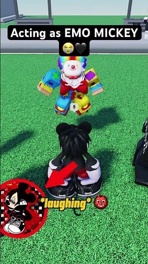 EMO MICKEY tries to find happiness 🐺💀 #roblox
