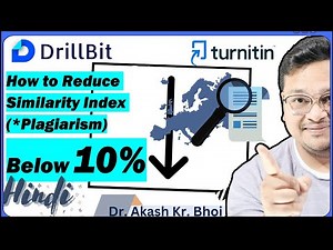 How to Reduce Similarity Index/Plagiarism Below 10% || Hindi