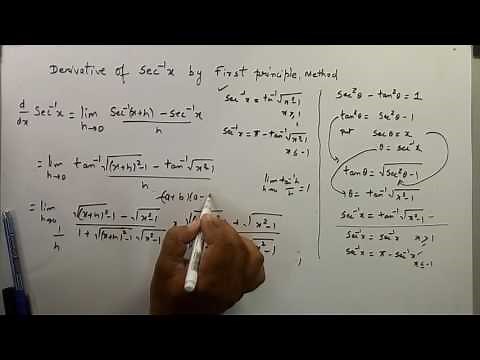 Derivative of Inverse sec x by first principle method