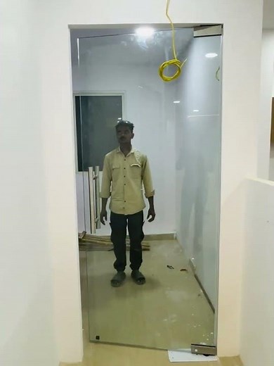 Modern Interior Glass Door | Patch Fitting Installation #sbglasswork #interiordesign #windowdesign