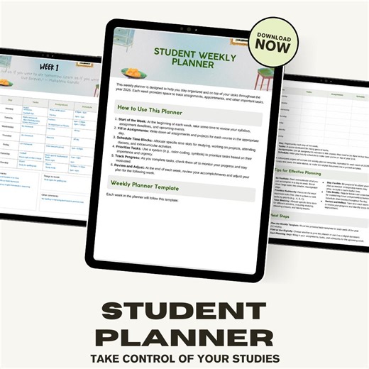 Weekly Homework and Schedule Tracker for Teens and Kids - Student Planner Printable - Etsy UK