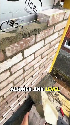 "Satisfying Bricklaying Technique Using Brick Line & Trowel | Perfect Wall Alignment"