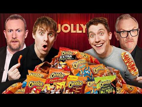British Comedians try EVERY type of Cheeto!
