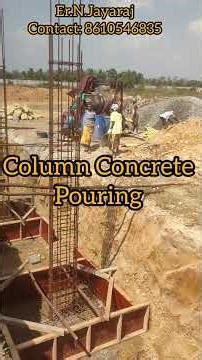 Big Column Erection/G+3 Building/Column Footing Concrete pouring #construction#reinforcedconcrete