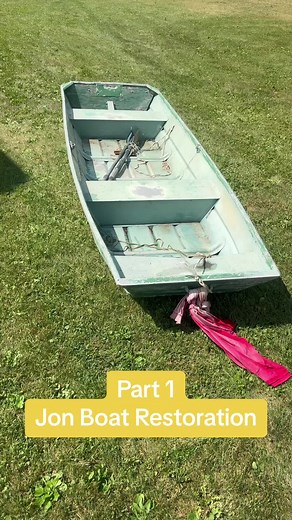 Part one restoring an old jon boat #fishing #fish #fyp #fishtok #jonboat #boat