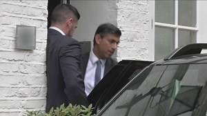 Tory leadership hopeful Rishi Sunak leaves for parliament