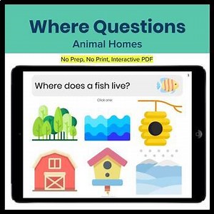 Where Questions about Animal Homes Interactive PDF
