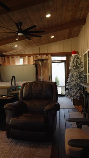 Northside Construction on Instagram: "Check out this 35x16 screened porch we just finished! We wanted this space to flow perfectly from the inside of the home, so we matched the tongue-and-groove ceiling to the interior. Add in the stone gas fireplace, infrared heaters, and the hot tub setup, and this spot is ready for year-round hanging out. 🛁🔥 Love this look? DM us to chat about your yard!"